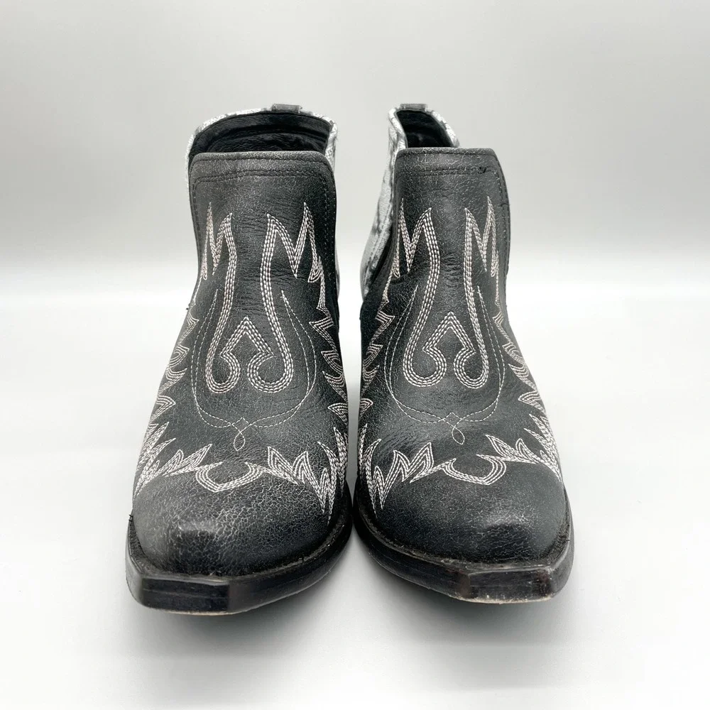 Ariat Pendleton Dixon Boots Womens 9B Black White Leather Western Aztec Festival
